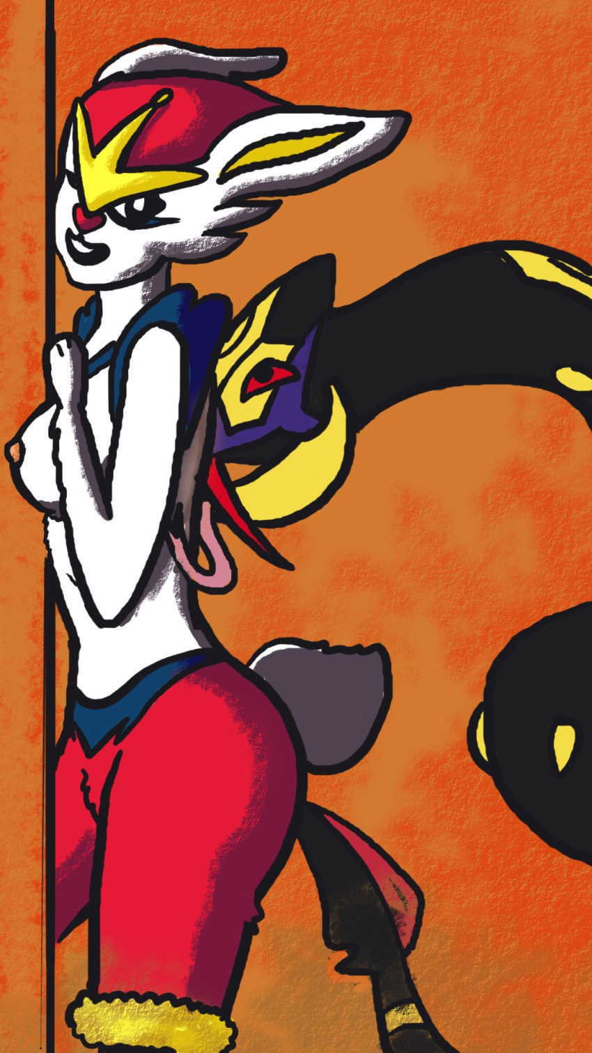 1girls ambiguous_gender cinderace furry pokemon pokemon_rse pokemon_ss sketch strange suggestive