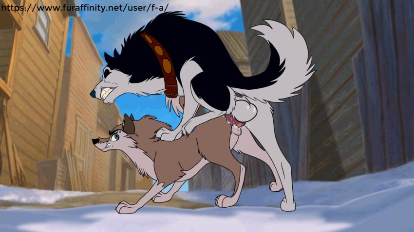 aleu animal_genitalia animal_penis animal_pussy animated balls balto balto_(film) canid canine canine_penis canine_pussy canis f-a female feral knot male mammal penetration penis pussy steele wolf