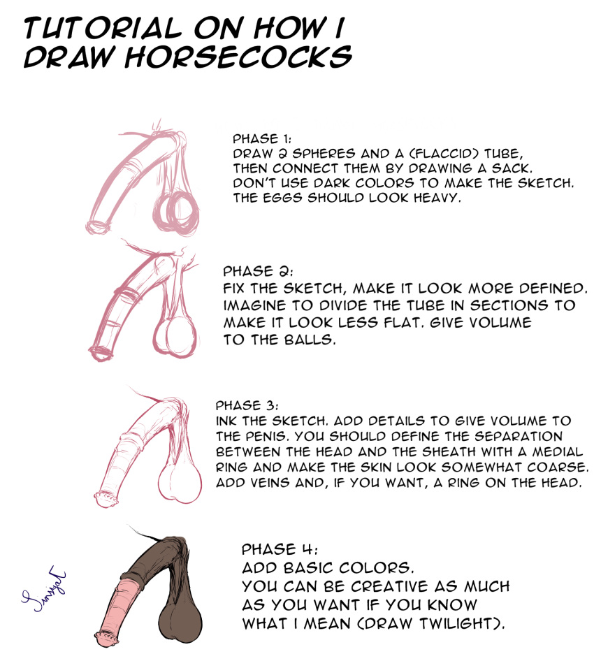 balls equine hanging_balls horse horsecock male male_only penis sinsigat sketch tutorial