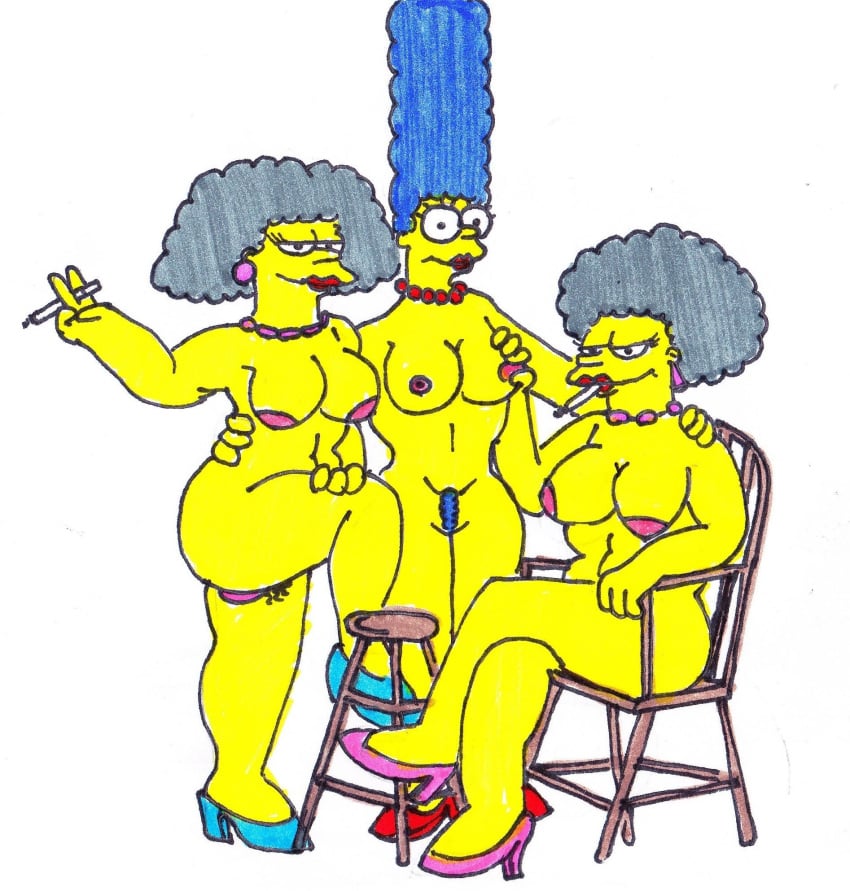 female female_only human incest marge_simpson multiple_females multiple_girls patty_bouvier selma_bouvier siblings sisters tagme the_simpsons xiro yuri