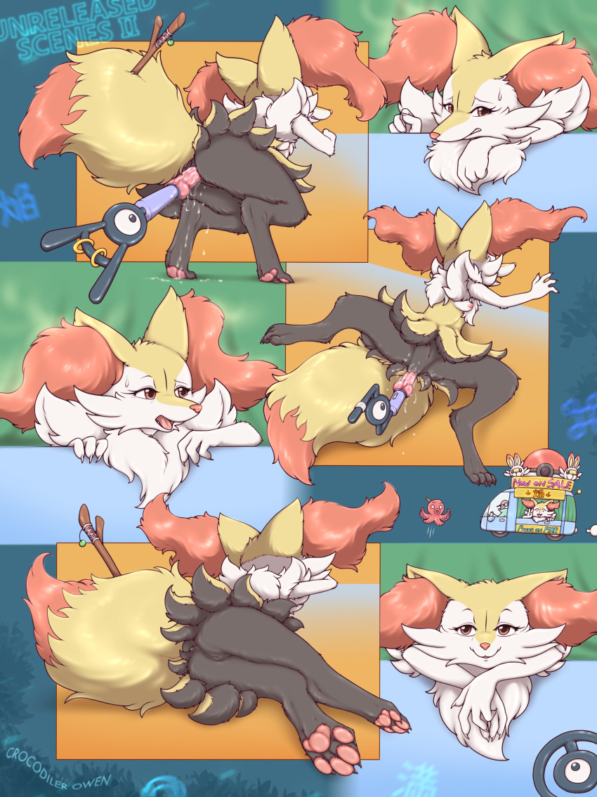 1girls absurd_res ambiguous_gender bodily_fluids braixen canine crocodiler_owen dildo female floating fox furry genital_fluids half-closed_eyes hi_res interspecies knot knotted_dildo larger_female nintendo nude paws penetration pokémon_(species) pokemon pokemon_(species) pokemon_gsc pokemon_xy pussy pussy_juice sex_toy size_difference solo spread_legs spreading text thick_thighs unown vaginal_penetration vibrator video_games watermark wet wide_hips