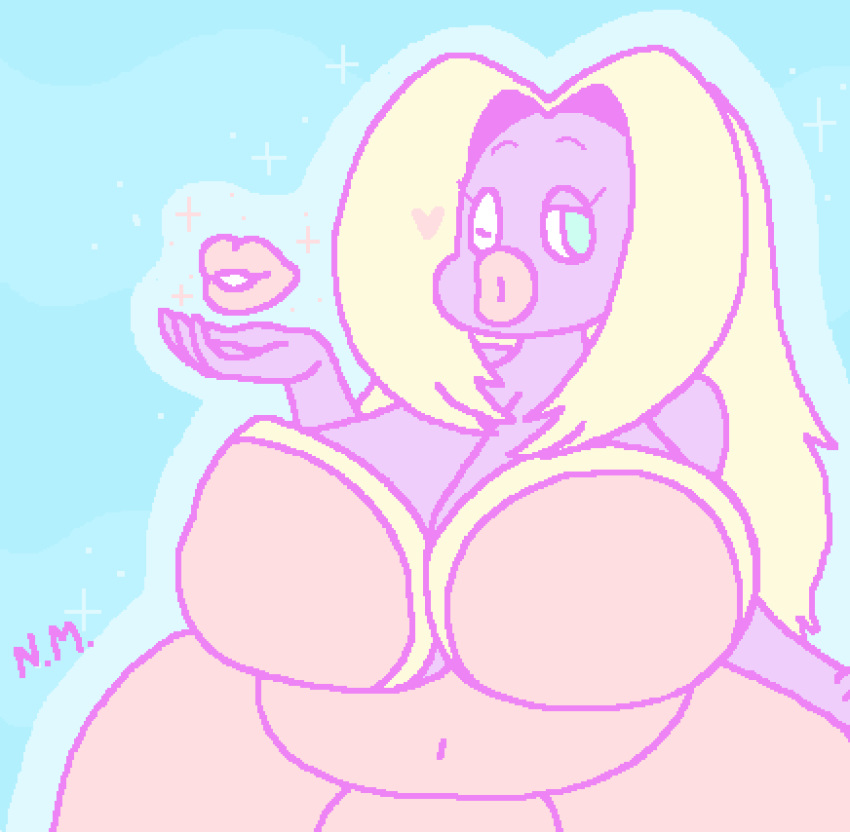 1girls 2019 alternate_breast_size anthro anthrofied big_belly big_breasts blonde blonde_hair chubby clothed dress eye_contact female half-closed_eyes huge_breasts jynx kissing large_breasts large_lips larger_female lips lipstick looking_at_viewer nintendo overweight overweight_female pastel pok&eacute;mon_(species) pokemon pokemon_(species) pokemon_rgby sketch sleepyslut solo source_request text thick_thighs wide_hips