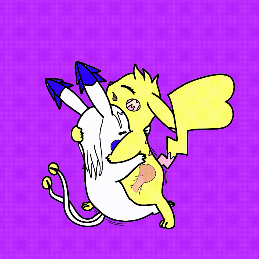 1boy 1girls alternate_color animated closed_eyes cute female female_on_top fur furry gif male milachu milachu92 nintendo original_character penis pikachu pokemon pokemon_rgby sex silavos silavos_snow source_request tail text vaginal_penetration x-ray