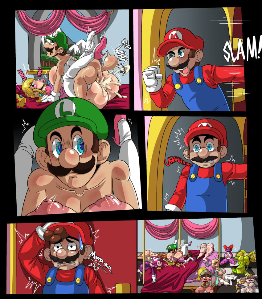 10girls 2boys 2d 6_panel_comic ahe_gao anthro ass big_ass big_breasts birdo breasts broodals busted cackletta caught caught_in_the_act cheating cheating_girlfriend creampie cum cum_in_mouth cum_in_pussy cum_inside dinosaur female ghost goombella green-skinned_female green_skin group group_sex hariet_(mario) hentai_foundry high_heels human humanoid loonyjams luigi male male_human/female_anthro male_human/female_ghost male_human/female_humanoid mario_(series) mating_press mimi_(super_paper_mario) multiple_boys multiple_girls nintendo orgy paper_mario pauline penis pink_body pink_skin princess_daisy princess_peach princess_rosalina rough_sex scalie sex shoes super_mario_bros. super_mario_odyssey tagme tongue_out vivian_(paper_mario) voluptuous wide_hips