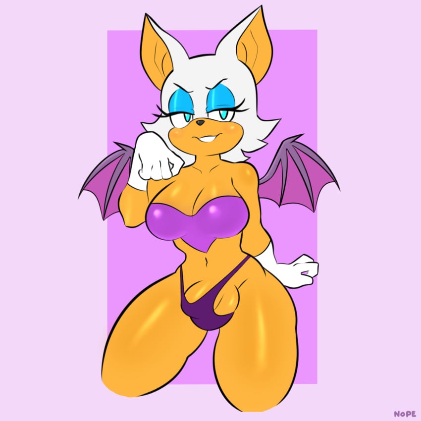 1futa 2017 anthro bat bat_wings black_nose breasts bulge clothing dickgirl eyelashes eyeshadow female futanari intersex looking_at_viewer makeup mammal membranous_wings nope_wpng rouge_the_bat sega shoes simple_background smile solo solo_futa sonic_(series) wings