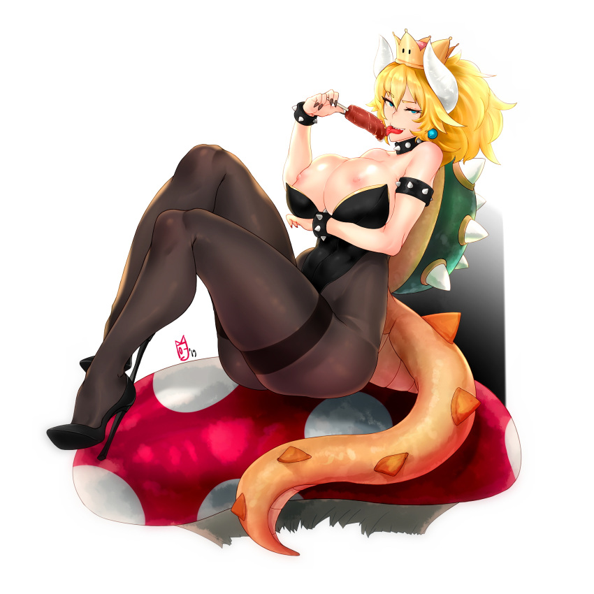 1girls blonde_hair blue_eyes bowsette cameltoe cleavage curvy erect_nipples female genderswap high_heels huge_areolae huge_ass huge_breasts mario_(series) new_super_mario_bros._u_deluxe nintendo puffy_nipples thick_lips voluptuous white_background wide_hips zcune