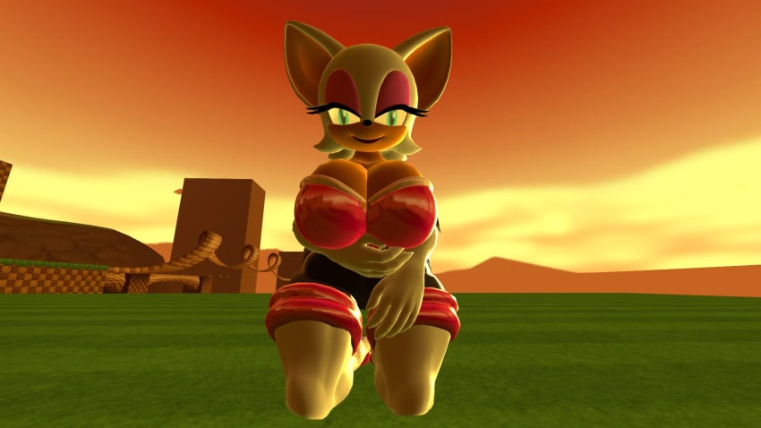 2girls 3d 3d_model bat big_breasts big_butt breast_focus breasts bubble_ass bubble_butt female furry green_hill_zone hand_on_back huge_ass huge_breasts huge_butt kneeling looking_at_viewer looking_back mammal mobian mobian_(species) mobian_bat rouge_the_bat sega sonic_(series) sonic_adventure_2 sonic_the_hedgehog_(series) source_filmmaker standing thick_thighs video_games viperarcane wide_hips