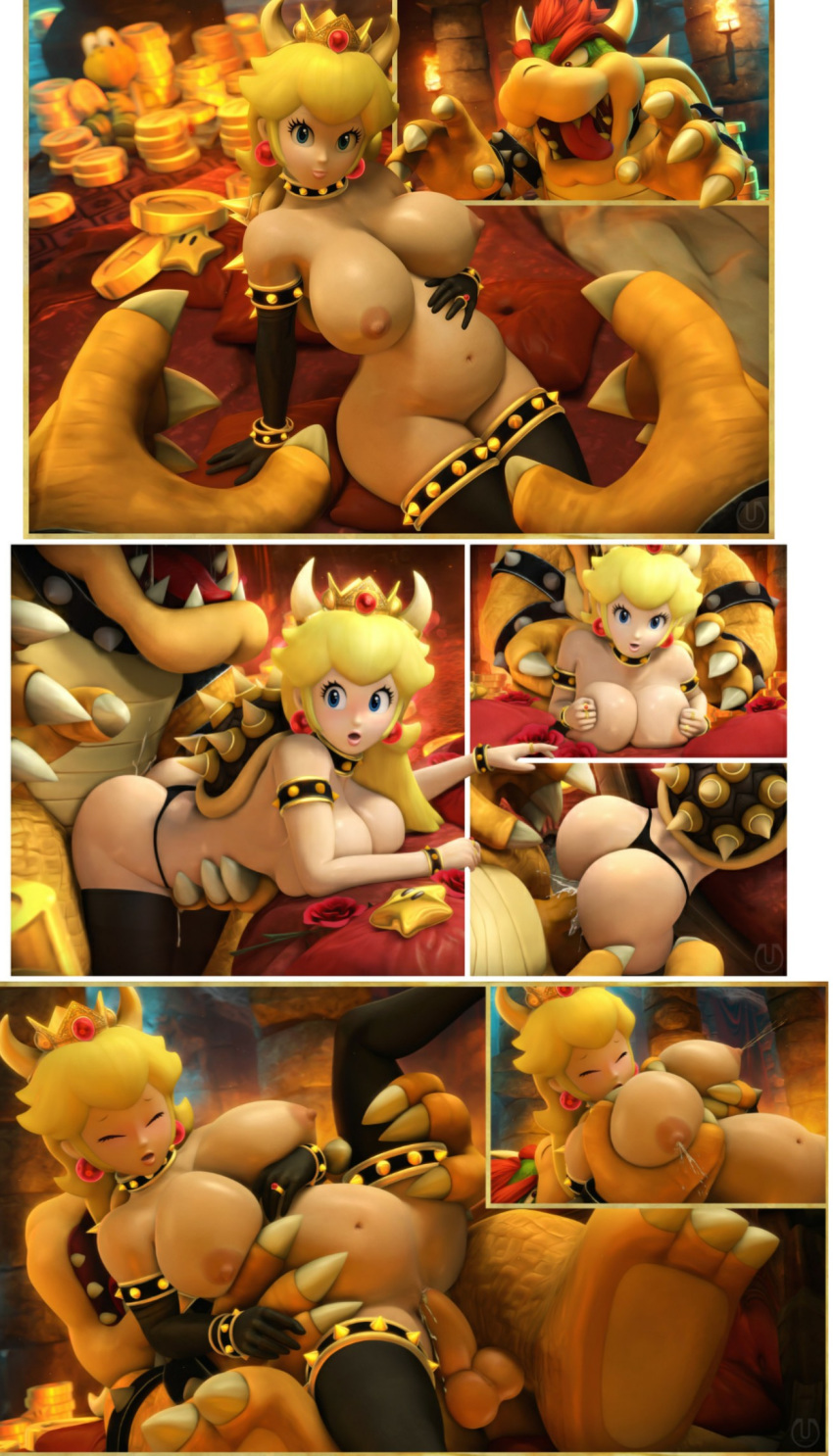 3d 3d_(artwork) banskinator bed big_breasts blonde_hair bowser breast_grab cum cum_in_pussy cum_inside female lactation larger_male mario_(series) nintendo pregnant pregnant_sex princess_peach shell size_difference smaller_female super_mario_bros. urbanator