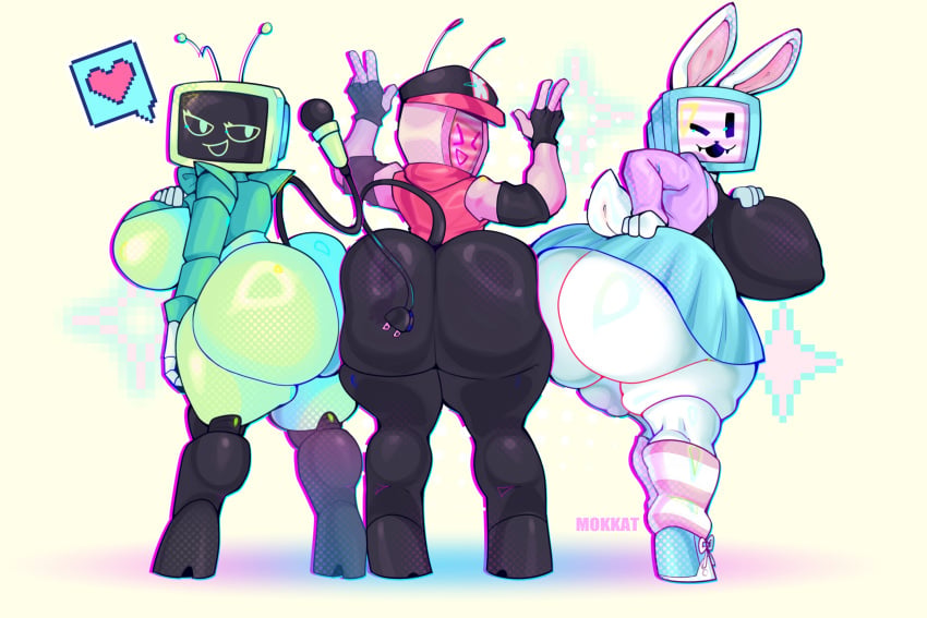 3girls antennae antennae_(anatomy) artist_name ass ass_focus big_ass big_breasts bowtie breasts bubble_butt bunny_ears bunny_tail crossover dandy's_world dumptruck_ass elbow_gloves enormous_ass fat_ass fingerless_gloves forsaken_(roblox) gigantic_ass ginormous_ass goonable heart huge_ass humongous_ass hyper hyper_ass mature mature_body mature_figure mature_woman melanie_(regretevator) microphone_tail milf mokkat mommy perfect_ass perfect_body perfection plug_tail rabbit_ears rare regretevator roblox robot robot_girl round_ass simple_background skirt tagme tail television television_head thick thick_ass thick_thighs thighs tv tv_face tv_head tv_screen vee_(dandy's_world) veeronica voluptuous voluptuous_female wide_hips