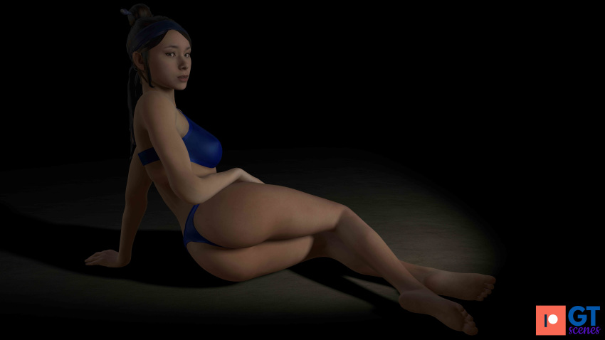 1girls 3d asian asian_female ass female female_only gt_scenes kitana lying lying_down mortal_kombat mortal_kombat_11 netherrealm_studios patreon solo solo_female