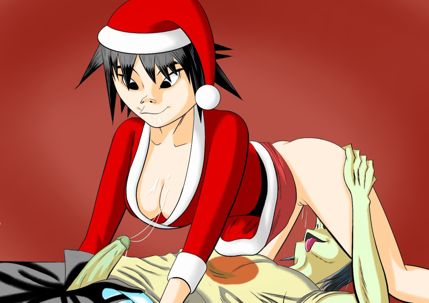 ace_copular cartoon_network christmas cockstar_studios gorillaz hi_res noodle_(gorillaz) powerpuff_girls santa_costume santa_hat tagme