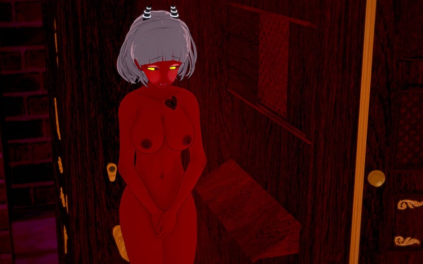 big_breasts blind_peacock_draws blind_peacock_draws_(artist) blush breasts bullet bullet_hole bullet_scar bullet_wound catholic church church_confessional commission commission_art commissioner_upload confession_booth confession_box confessional covering covering_crotch covering_pussy demon demon_girl demon_horns demon_tail ecuadorian embarrassed embarrassed_female embarrassed_naked_female embarrassed_nude_female enf gray_hair hazbin_hotel hazbin_hotel_oc heart_scar hell helluva_boss helluva_boss_oc hiding hiding_pussy hooves hooves_toes horn horns latina oro_(blindpeacockdraws) red_eyes retropunch scar short_hair sinner sinner_demon yellow_eyes
