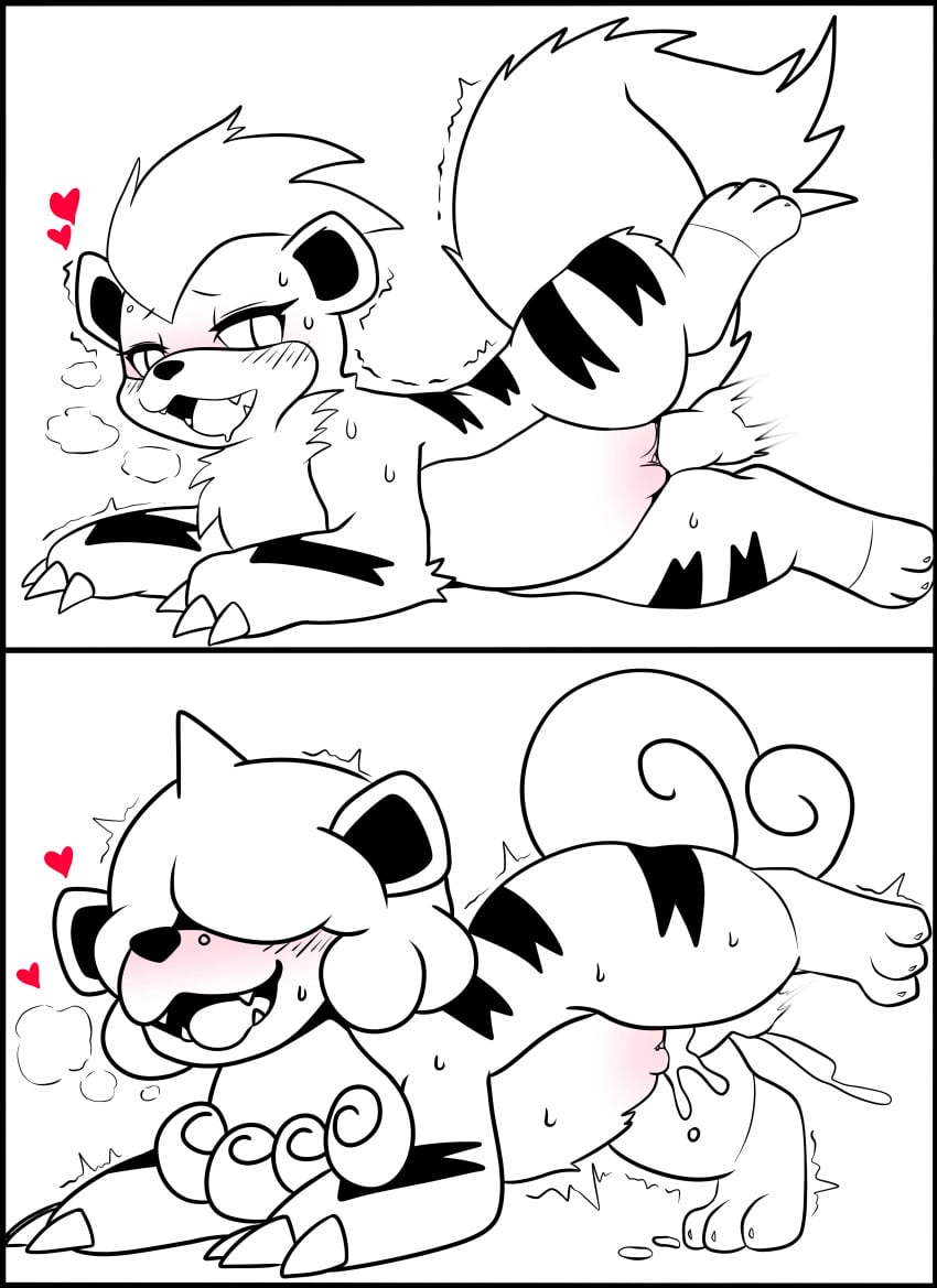blush claws cum cum_in_pussy cum_inside cumming drool drooling fangs female female_focus feral feral_female growlithe heavy_breathing hisuian_form hisuian_growlithe nintendo pokemon pokemon_(species) pokephilia shaking spread_legs sweat sweating yttriumi2f zoophilia