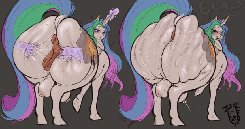 1girls animal anus areolae ass behind big bigger breasts bubble busty cheeks clapping closed color color_edit colored colored_sketch colorshun crotchboobs curvaceous curvy disembodied donut equine eyes female feral figure friendship_is_magic genitalia hand hands hasbro head horse huge juice lactation magic my_little_pony one only princess_celestia_(mlp) puffy pussy royalty solo spread spreading stencil_(artist) than unicorn_horn view wet wink