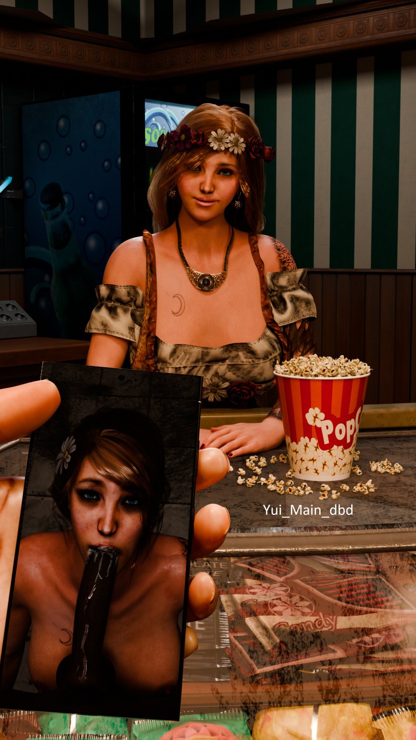 3d blowjob dbd dead_by_daylight female kate_denson phone yui_main_dbd