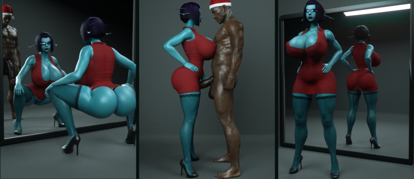 1boy 1girls 3d ass barefoot being_watched big_ass bimbo blender bob_cut breasts bubble_butt classy cleavage clothed_female_nude_male curvy dark-skinned_male dark_elf dark_skin dress drow ear_piercings eye_contact female fishnet fishnet_legwear fishnet_stockings front_view glasses hand_on_penis heels high_heels huge_ass huge_breasts icedev imminent_sex lace-trimmed_legwear male medium_hair muscular muscular_male naughty_face nude open_toe_shoes outercourse pecs penis penis_grab pointy_ears purple_hair rear_view red_dress red_hat santa_hat seductive serratus_anterior short_dress side_view skimpy soria squatting stiletto_heels stockings straight thick_thighs thigh_gap thigh_sex unreal_tournament voluptuous wasp_waist wide_hips