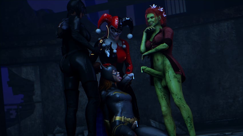 3d 3d_(artwork) barbara_gordon barbara_gordon_(gotham_knights) batgirl batgirl_(gotham_knights) batman:_arkham_knight batman_(series) catwoman clown clown_girl clown_makeup cum cum_drip dark-skinned_female dark-skinned_futanari dark_skin dc dc_comics dick dickgirl dickgirl/dickgirl dickgirl_domination dickgirl_on_dickgirl dickgirl_only dubcon dubious_consent futa_focus futa_on_futa futa_sans_pussy futadom futanari futasub gotham_city_sirens gotham_knights green_body green_cum green_skin harleen_quinzel harley_quinn harley_quinn_(classic) harley_quinn_(injustice) pamela_isley poison_ivy poison_ivy_(arkham) poison_ivy_(arkham_knight) saygoodbye-sfm selina_kyle source_filmmaker superheroine tongue tongue_out white_skin