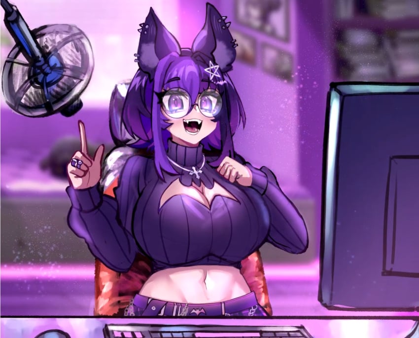 anime bat bat_humanoid bat_vtuber battie battie-chan fanart humanoid_bat koudere lewdtuber virtual_youtuber vtuber yabai