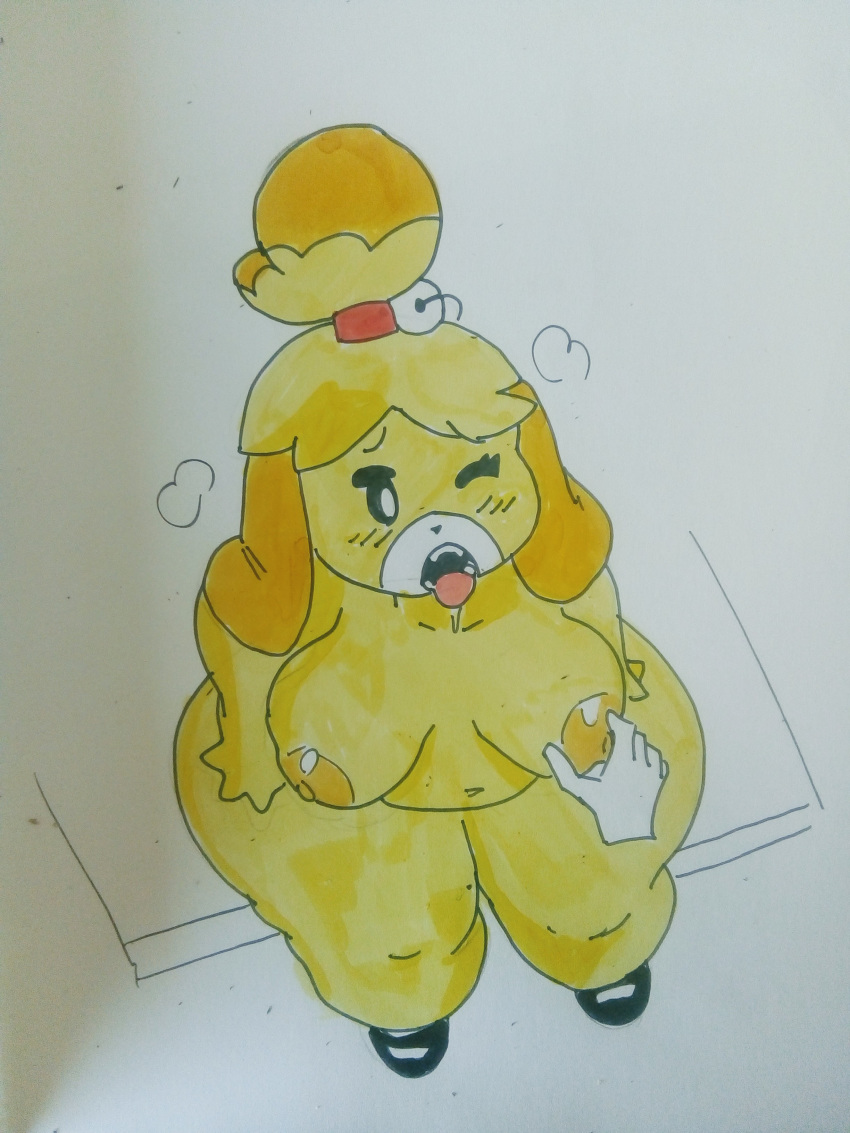 animal_crossing anthro isabelle_(animal_crossing) meow_fuck nintendo thick_thighs