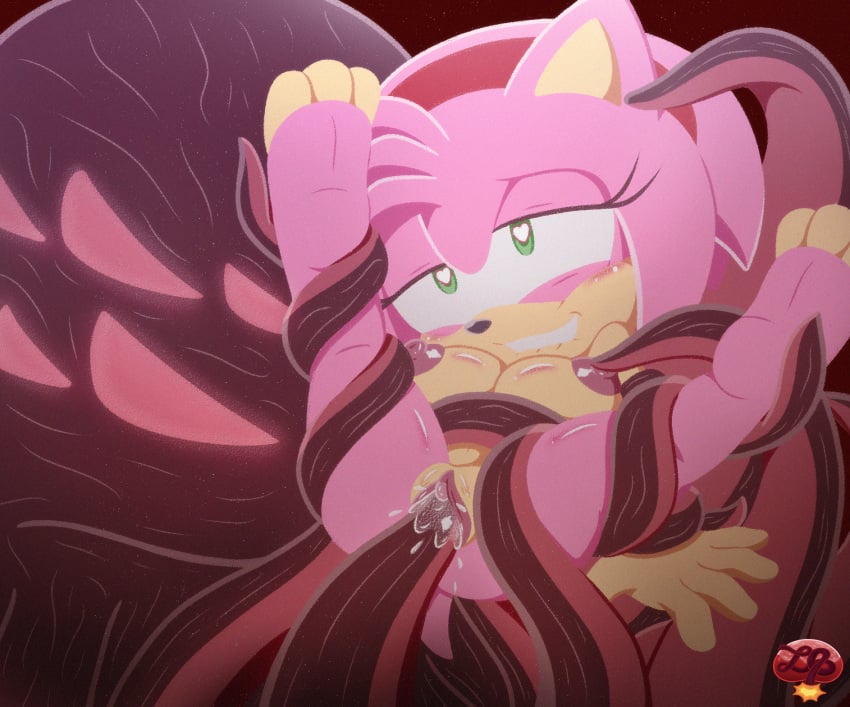 amy_rose barefoot breasts female heart-shaped_pupils ladybomber male naked nude nude_female pussy sega shadow_the_hedgehog sonic_(series) tentacle tentacle_monster tentacle_sex