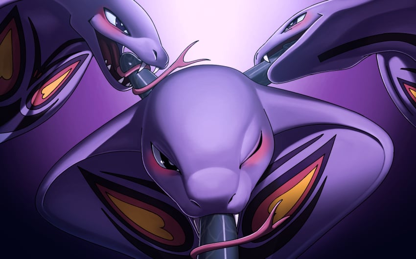 16:10 2019 ambiguous_gender arbok fellatio forked_tongue hi_res human katahane3 long_tongue looking_at_viewer male male/ambiguous nintendo one_eye_closed oral penile penis pokémon_(species) pokemon purple_body sex tongue video_games