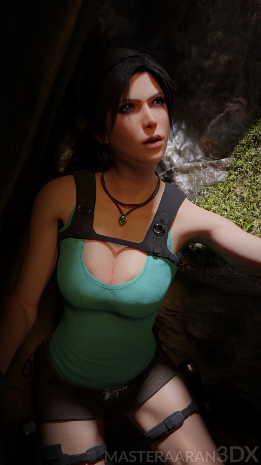 3d areolae highres lara_croft lara_croft_(survivor) masteraaransfm tank_top tomb_raider