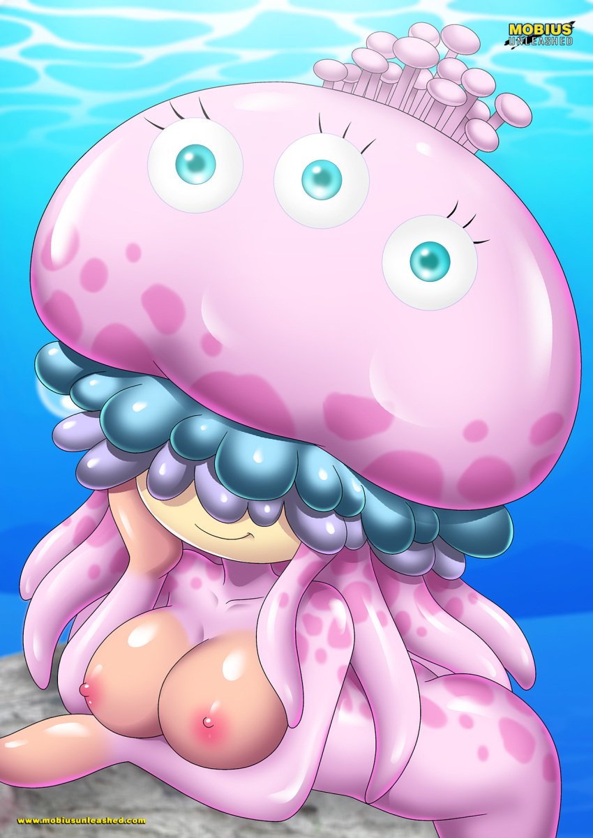 1girls 3_eyes alien areolae breasts eyelashes female hand_on_chin humanized humanoid mobius_unleashed mother_wisp multi_eye nipples outdoors palcomix rock sega smile sonic_(series) sonic_colors sonic_the_hedgehog_(series) tentacle tentacle_hair underwater water wisp_(sonic)