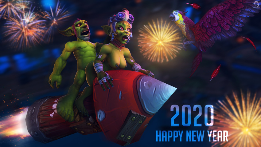 1boy 3d anal dangerous female from_behind goblin goblin_female new_year rocket tina_greaseguzzle valnoressa warcraft world_of_warcraft