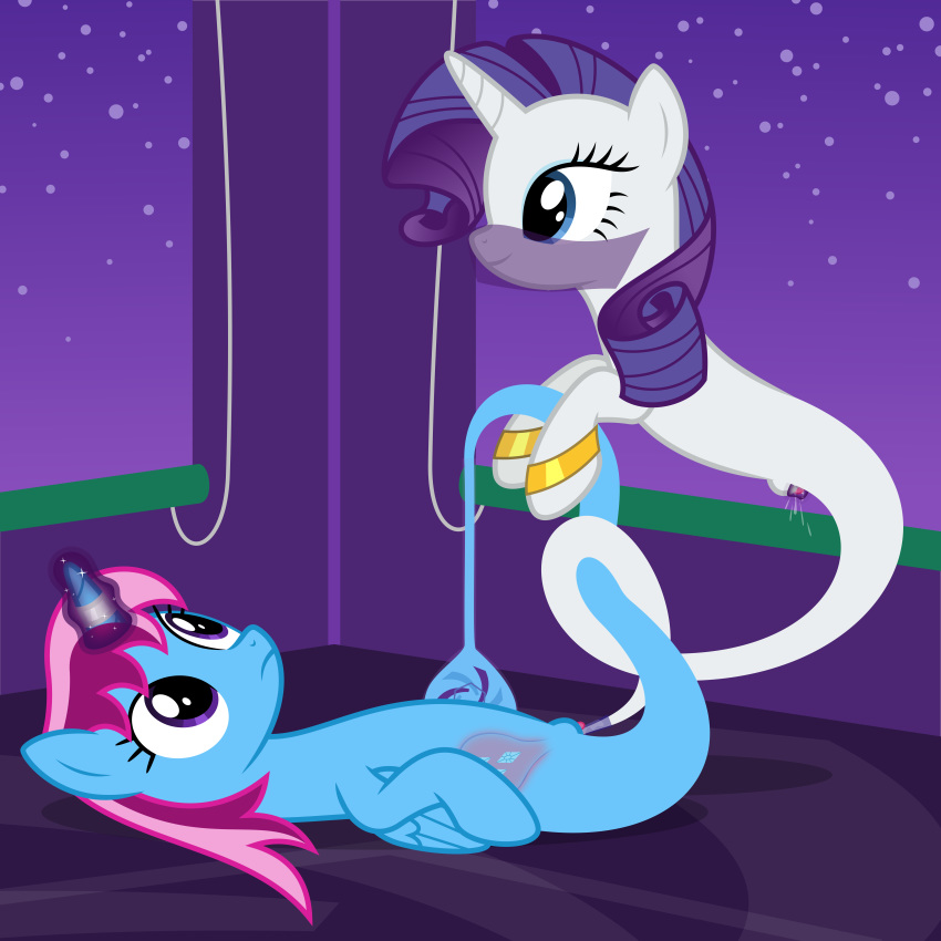 1:1 2019 absurd_res alicorn armband bodily_fluids bottle clitoral clitoris curtains detailed_background digital_media_(artwork) duo equid fan_character female female/female feral friendship_is_magic frown genie genital_fluids hi_res horn horn_ring improvised_dildo improvised_sex_toy inside internal lying magic mammal mutual_masturbation my_little_pony nude on_back parcly_taxel parclytaxel penetration pussy pussy_juice rarity_(mlp) sex smile stimulation unicorn vaginal_penetration veil wings yuri