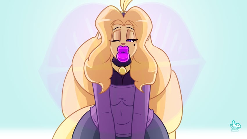 1femboy 2d 2d_(artwork) 2d_artwork anthro beauty_mark beauty_mark_under_eye blonde_hair collar crossdressing crossdressing_male curvy curvy_body curvy_figure curvy_male digital_drawing_(artwork) digital_media_(artwork) dog dog_boy dog_ears eyelashes femboy femboy_only feminine_male furry furry_male furry_only hips hips_wider_than_shoulders jamearts kiss_mark kiss_mark_on_screen long_hair male non-human puckered_lips purple_lips purple_lipstick purple_lipstick_mark schmucky_(wobbleblot) wide_hips wink winking winking_at_viewer