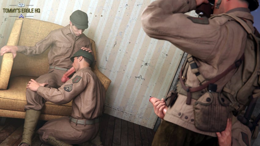 army blowjob foursome gay gay_male gay_sex group group_sex handjob medal_of_honor_airborne military oral oral_sex orgy soldier soldiers tommys_eagle_hq uniform ww2