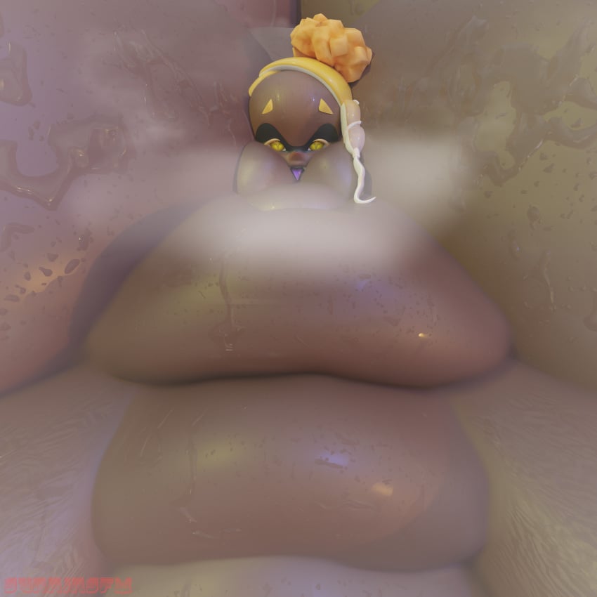 3d alternate_version_available blob blob_face close-up dark_skin fat frye_(splatoon) futa_only futanari glowing_areola glowing_penis_tip huge_ass huge_breasts huge_cock hyper hyper_penis immobile massive_ass massive_breasts morbidly_obese musk musk_clouds obese splatoon splatoon_(series) splatoon_3 sunninsfw sweat ussbbw yellow_hair