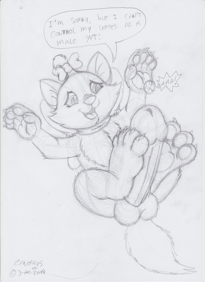 1futa anthro cub dickgirl erection feet futa_only futanari marie_(aristocats) masturbation monochrome sketch solo solo_futa speech_bubble text the_aristocats zenobius