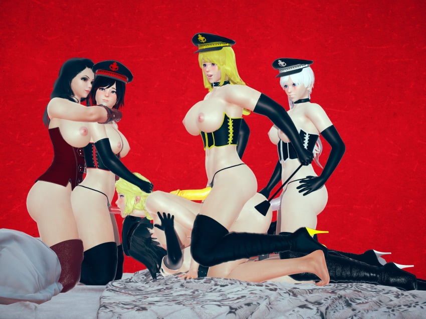 3d 3d_(artwork) 6girls big_breasts blake_belladonna bondage boots breasts breasts_out canonlewd cinder_fall dildo dominatrix double_penetration elbow_gloves faunus female female_only femdom femsub gangbang glynda_goodwitch group_sex high_heel_boots high_heels human jadenkaiba latex latex_gloves latex_thighhighs long_gloves multiple_girls nipples pegging penetration riding_crop riding_whip ruby_rose rwby spitroast strap-on team_rwby thighhighs weiss_schnee whip yang_xiao_long yuri