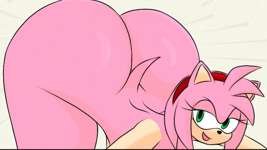 amy_rose ass_up furry furry_female furry_only green_eyes huge_ass inviting_to_sex looking_at_viewer mkkstt8 pink_body pink_fur smiling smiling_at_viewer sonic_(series) tail wanting_sex