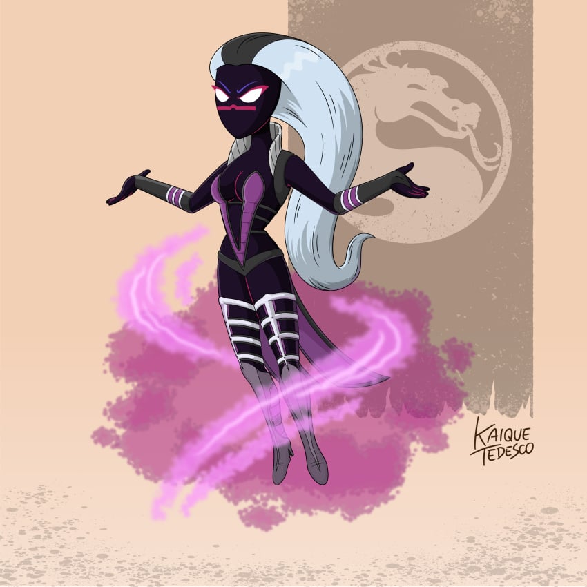 alien alien_girl alien_humanoid black_body dontedesco duck_dodgers facial_mark floating long_hair looney_tunes magic martian martian_(duck_dodgers) mortal_kombat mouthless noseless purple_eyebrows queen_tyr&#039;ahnee sindel_(cosplay) skimpy_clothes warner_brothers white_hair