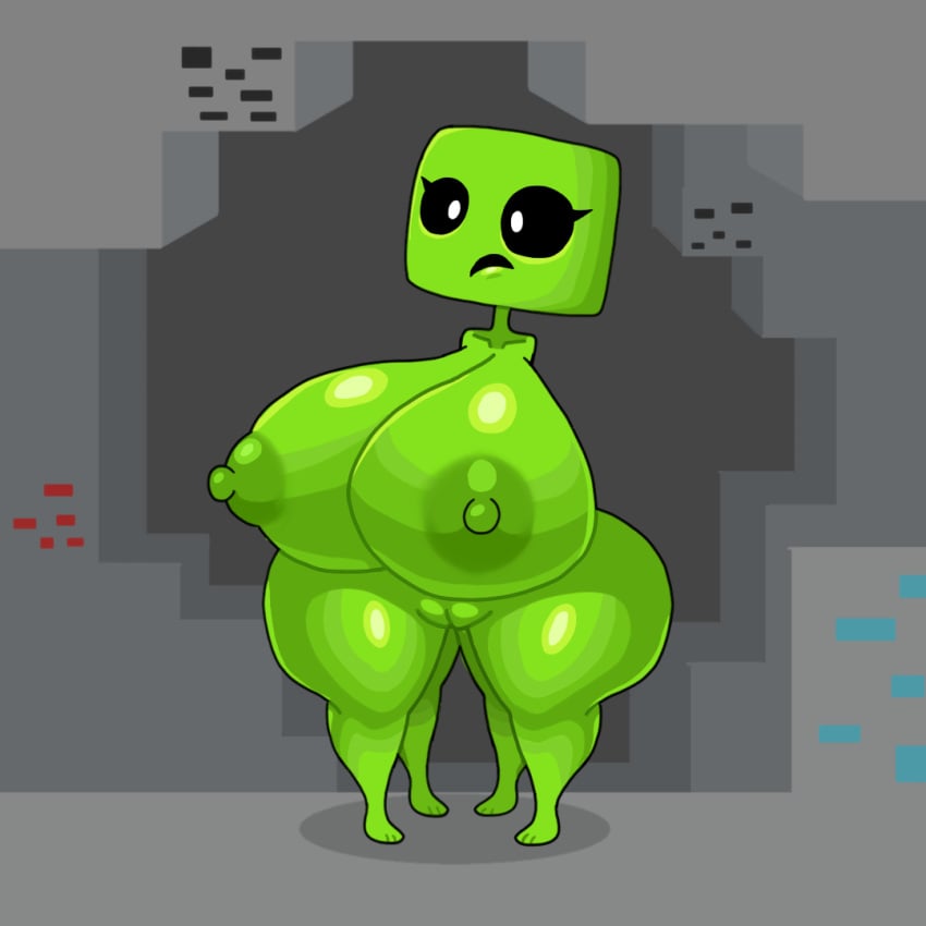 1girls 4_legs barefoot big_breasts completely_nude completely_nude_female creeper creeper_(minecraft) female female_only full_body minecraft naked naked_female nude nude_female solo solo_female