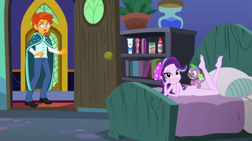 friendship_is_magic my_little_pony smooth_skin spike_(mlp) starlight_glimmer sunburst