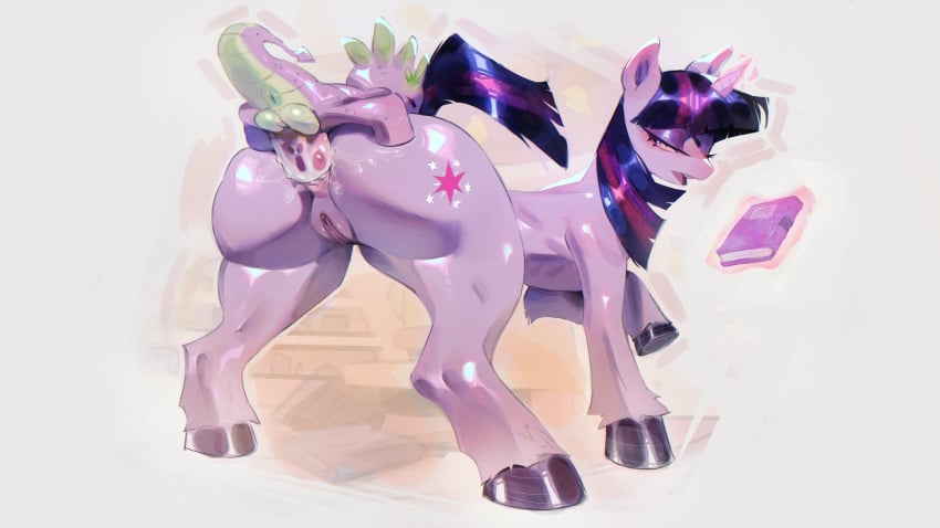 16:9 2026 4k absurd_res anal anal_penetration anthro anus balls bodily_fluids book butt butt_markings cum cum_in_ass cum_inside cum_on_butt cum_on_penis dragon duo ejaculation equid equine eyeshadow female feral friendship_is_magic from_behind_position genital_fluids genitals glistening glistening_body glistening_butt green_anus green_balls hair half-closed_eyes hasbro hi_res highlights_(coloring) hooves horn horse looking_back magic magic_user makeup male male/female mammal markings my_little_pony mythological_creature mythological_equine mythological_scalie mythology narrowed_eyes open_mouth penetration penile_spines penis perching_position pony purple_anus purple_body purple_ears purple_eyes purple_eyeshadow purple_hair purple_horn purple_inner_ear purple_skin purple_tail purple_vulva sachsech205 scalie sex simple_background spade_tail spike_(mlp) tail thick_tail twilight_sparkle_(mlp) unicorn vulva widescreen