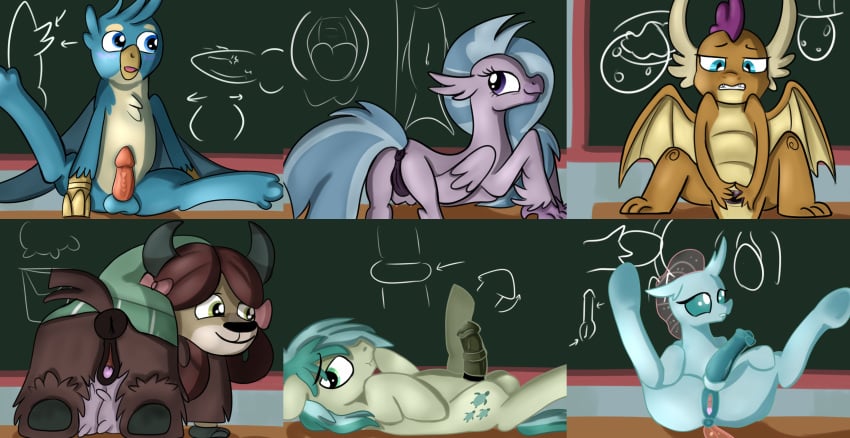 1futa 2boys 3girls animal_genitalia anus arthropod avian barbed_penis blush bovine chalkboard changeling classroom clitoris cloaca crotchboobs dragon earth_pony education equine erection female feral friendship_is_magic furry futanari gallus_(mlp) genital_slit genitals gryphon hi_res hippogriff hippogryph horse intersex jbond male mammal masturbation my_little_pony nude ocellus_(mlp) penis pony pussy sandbar_(mlp) school sex sex_education shy silverstream_(mlp) slit smolder source_request student_six teenager udders yak yona_yak_(mlp) young