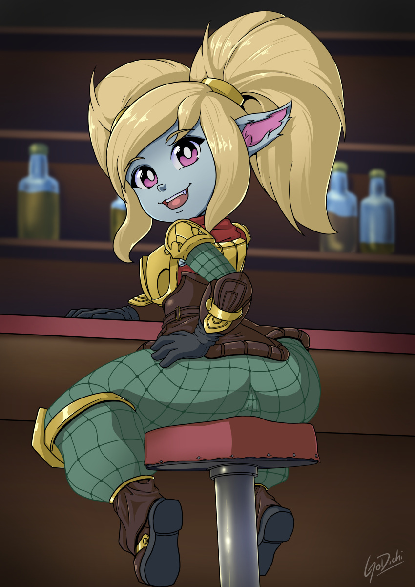 female godichi league_of_legends poppy riot_games sitting tagme yordle