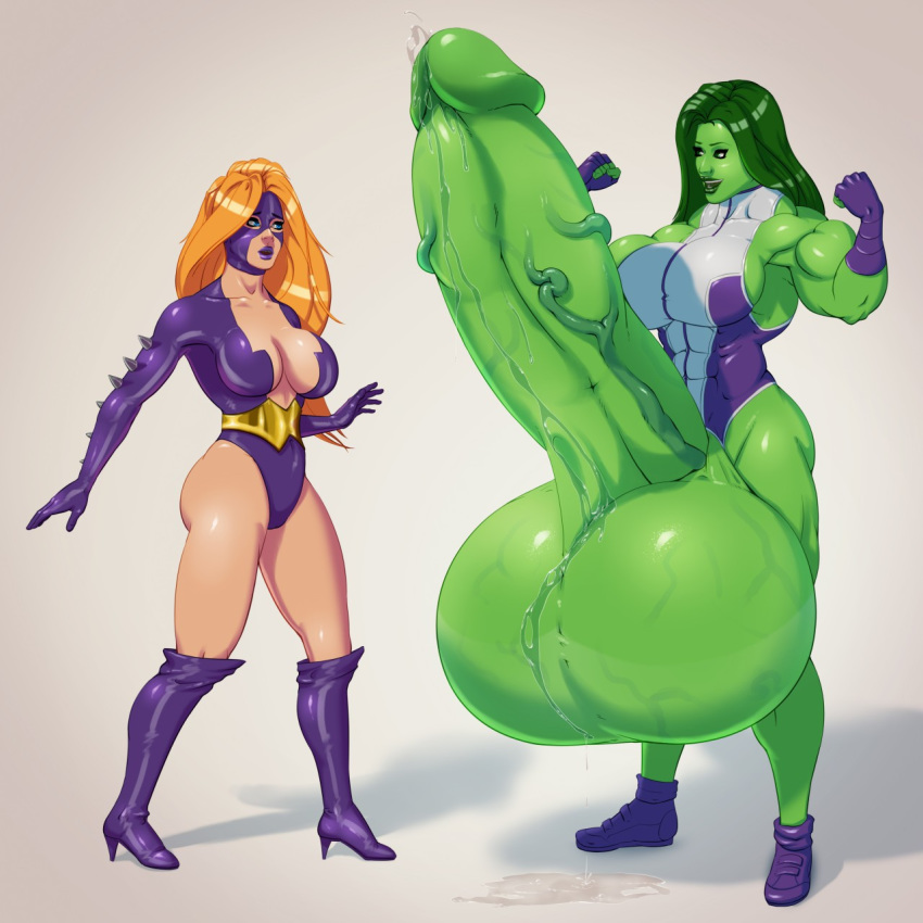 1futa 1girls atya big_breasts female femsub futa_focus futa_on_female futadom futanari gigantic_penis gigantic_testicles hulk_(series) humiliation hyper hyper_balls hyper_penis imminent_sex jennifer_walters marvel marvel_comics muscular_futanari she-hulk titania_(marvel) veiny_penis veiny_testicles