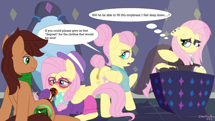 animal_genitalia animal_penis anus blush crotchboobs dialogue equid equine equine_penis eyewear fellatio female fluttershy_(mlp) friendship_is_magic glasses hi_res ikaribunbun male mammal my_little_pony oral penile penis pterippus pussy sex straight wings