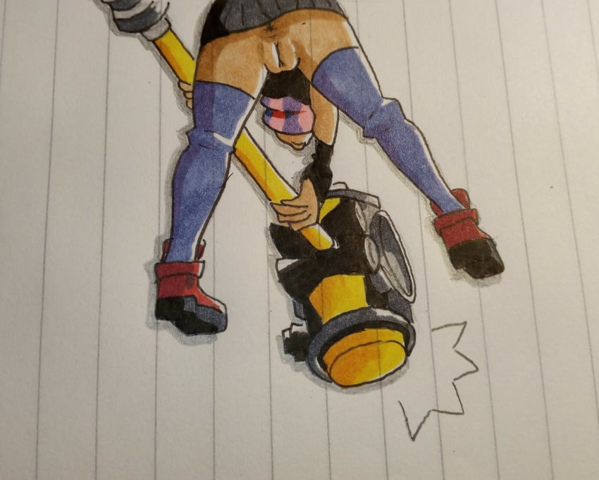 anus hand_drawn legs_apart lethal_league no_panties pussy scarf skirt sonata_(lethal_league) upskirt