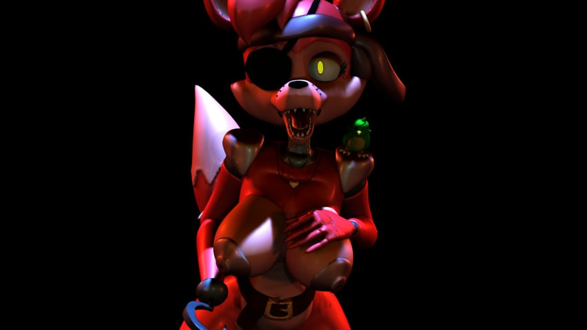 breasts cinema4d five_nights_at_freddy's foxy_(fnaf) freddy_fazbear's_pizzeria_simulator looking_at_viewer rockstar_foxy solo tongue ultimate_custom_night