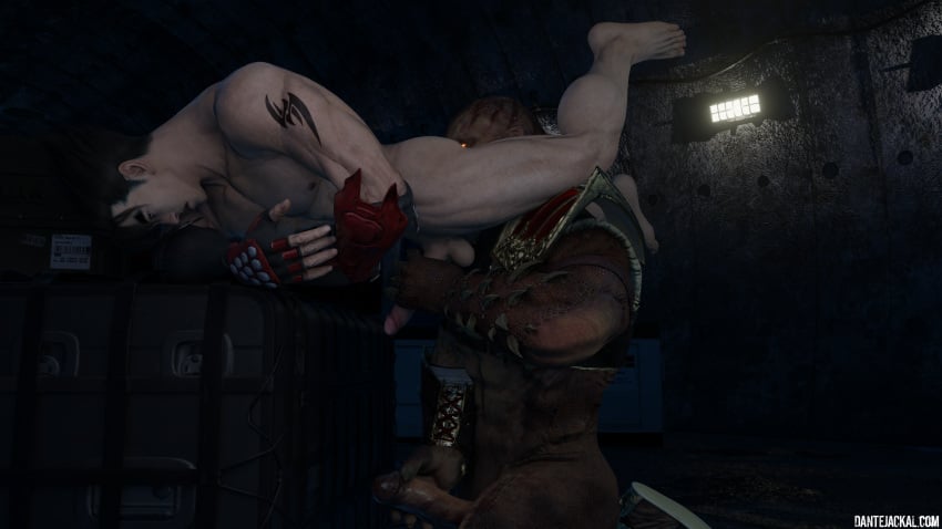 3d 3d_model abs balls bandai_namco bara biceps big_balls big_penis crossover dantejackal eating_ass gay handjob jin_kazama kazama_jin male male/male male_nipples male_only masturbating_during_fellatio masturbation mortal_kombat mortal_kombat_11 muscular_male netherrealm_studios nipples nude pecs penis shao_kahn tekken