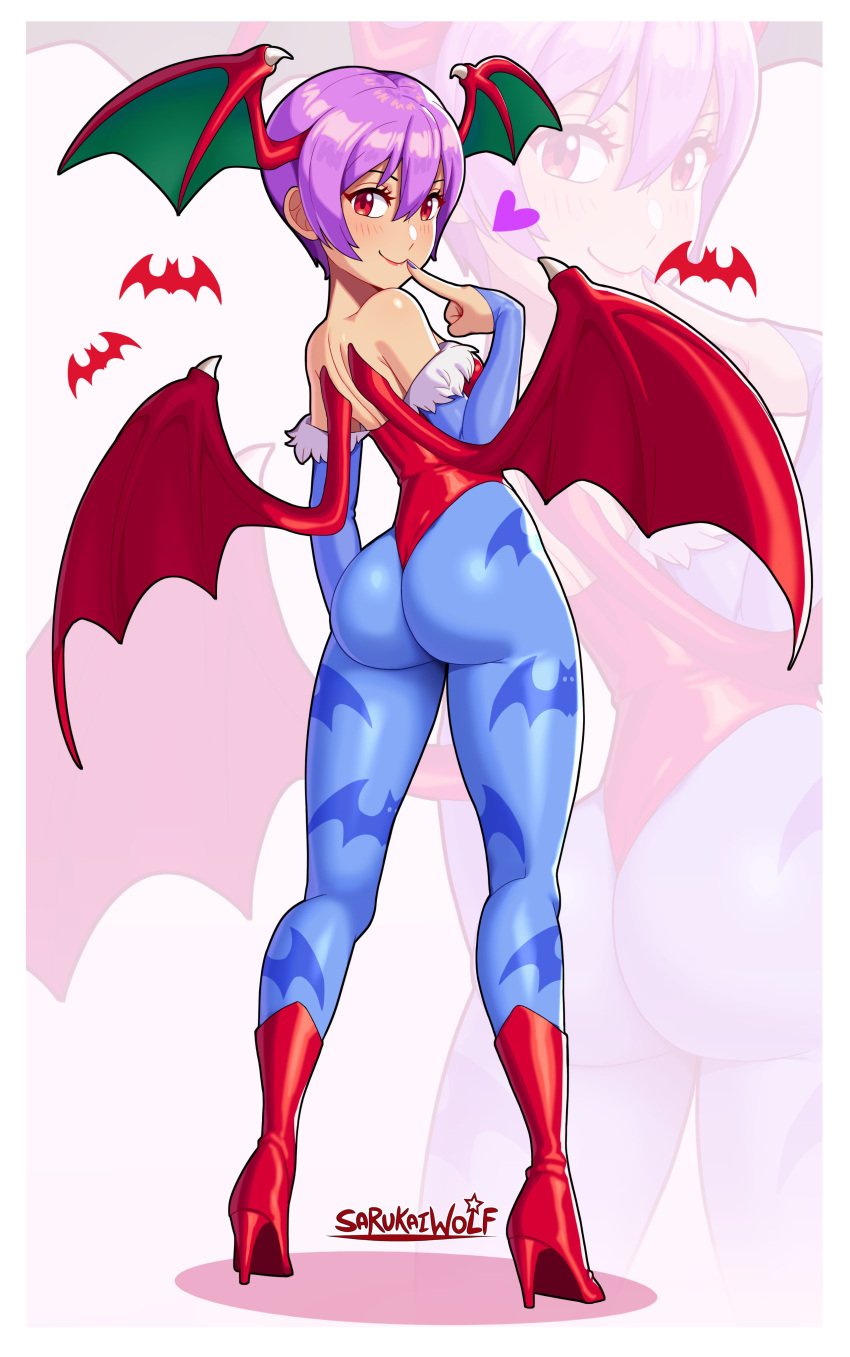 ass darkstalkers dat_ass female female_only lilith_aensland sarukaiwolf sideboob solo succubus tagme young