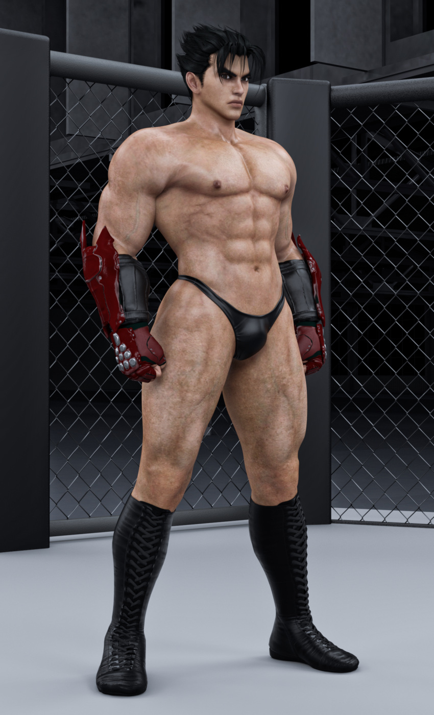 3d 3d_model abs bara biceps bulge fatalholds jin_kazama kazama_jin male male_nipples male_only muscular_male namco nipples pecs tekken