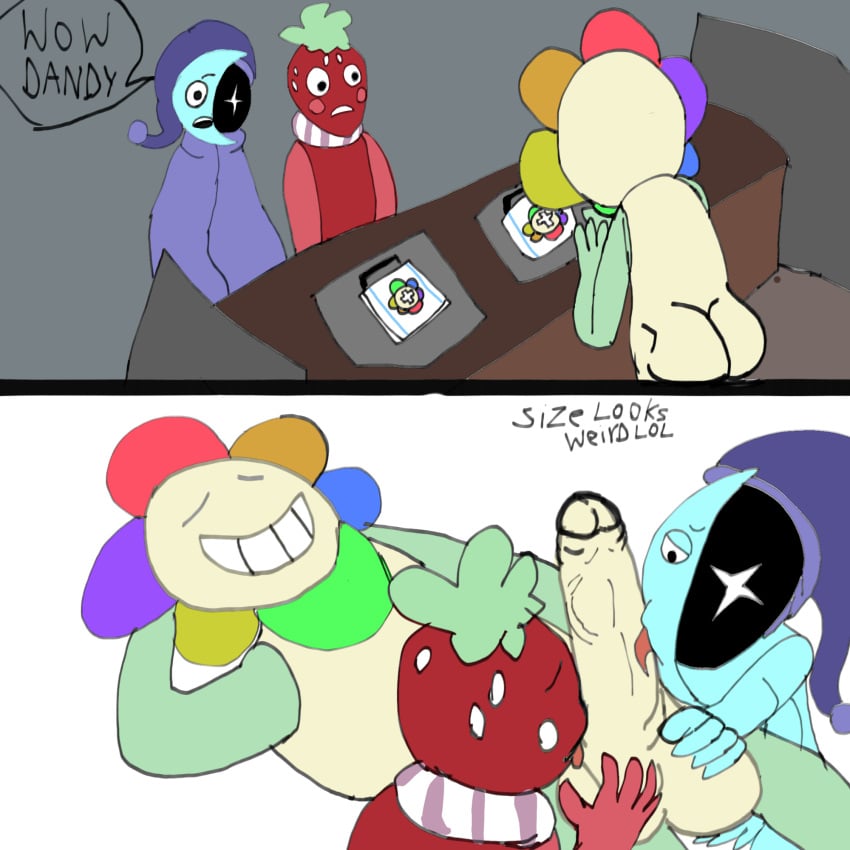 3boys 4_arms astro_(dandy's_world) bad_anatomy bad_art ball_fondling ball_sucking cursed dandy's_world dandy_(dandy's_world) gay joke_art jxci male self_upload shitpost sprout_(dandy's_world) tagme