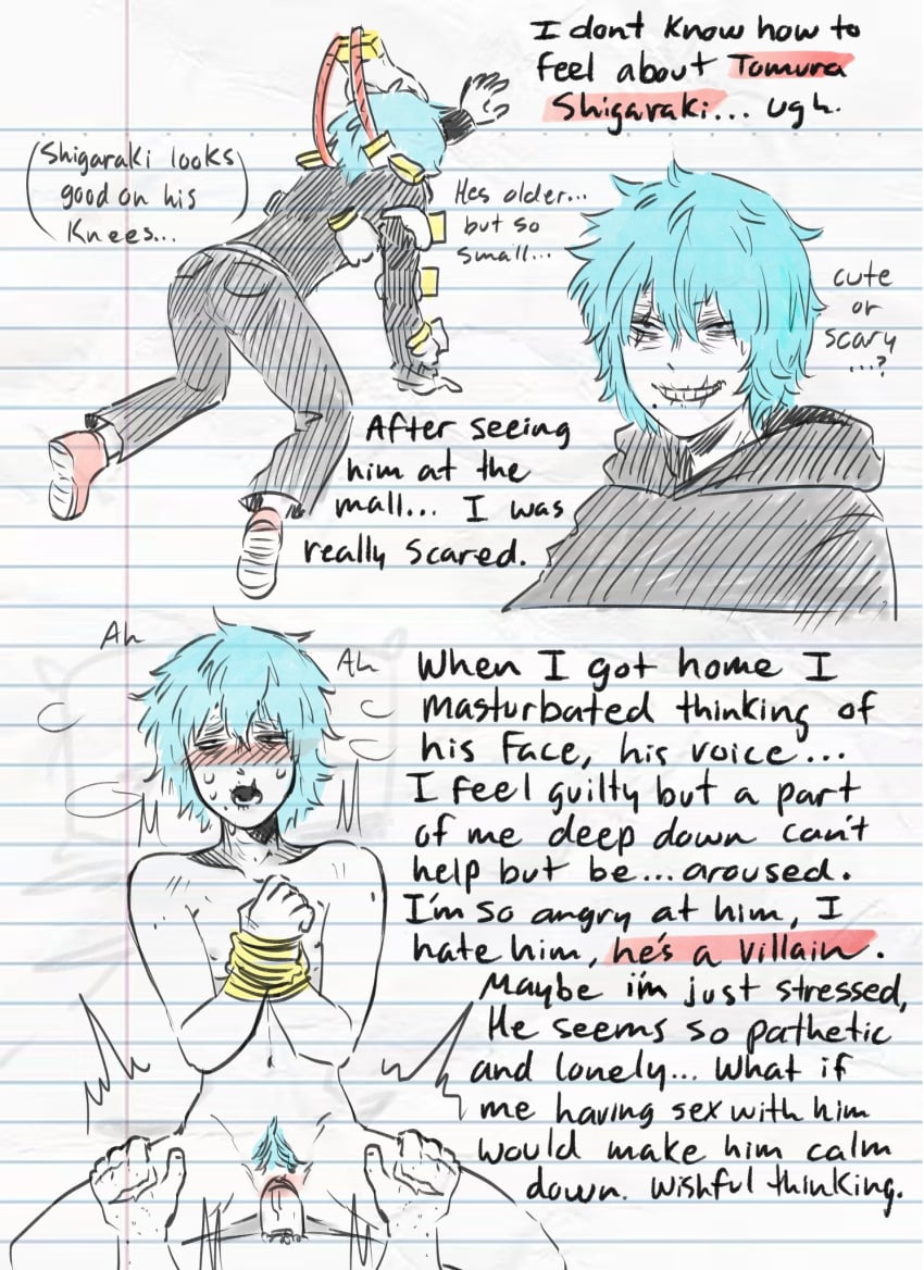 boku_no_hero_academia cuntboy english_text implied_rape intersex izuku_midoriya lined_paper loggyburger midoriya_izuku my_hero_academia note notebook pussy rule_63 shigaraki_tomura tomura_shigaraki vaginal_penetration